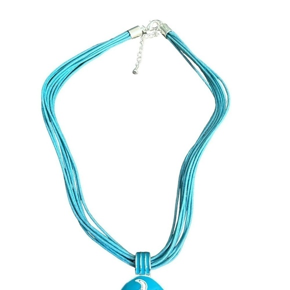 Stephan & Co. Turquoise Blue and Green Pendant Necklace of Butterflies & Flowers - Picture 5 of 10